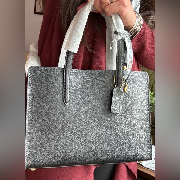 Authentic COACH 1941 pebbled leather 3 compartments 2way zip Satchel/Crosby - Picture 14 of 16